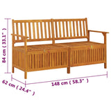 Cassapanca 148 cm in Legno Massello di Acacia