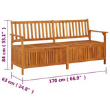 Cassapanca 170 cm in Legno Massello di Acacia