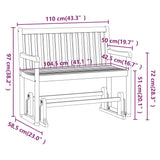 Panchina da Giardino a Dondolo 110 cm Legno Massello d'Acacia