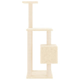 Albero per Gatti con Tiragraffi in Sisal Crema 104 cm