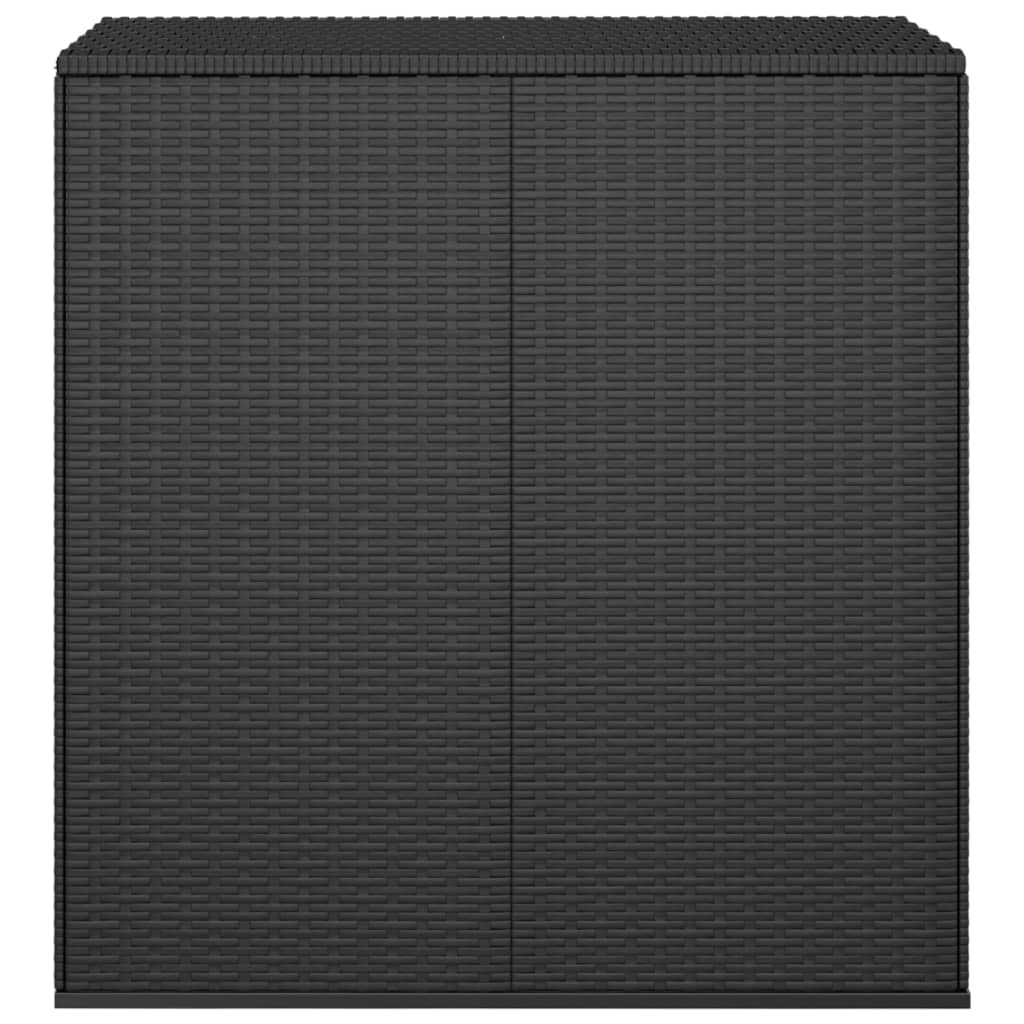 Contenitore Cuscini da Giardino Rattan PE 100x49x103,5 cm Nero