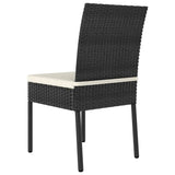 Sedie da Pranzo per Giardino 2 pz in Polyrattan Nero