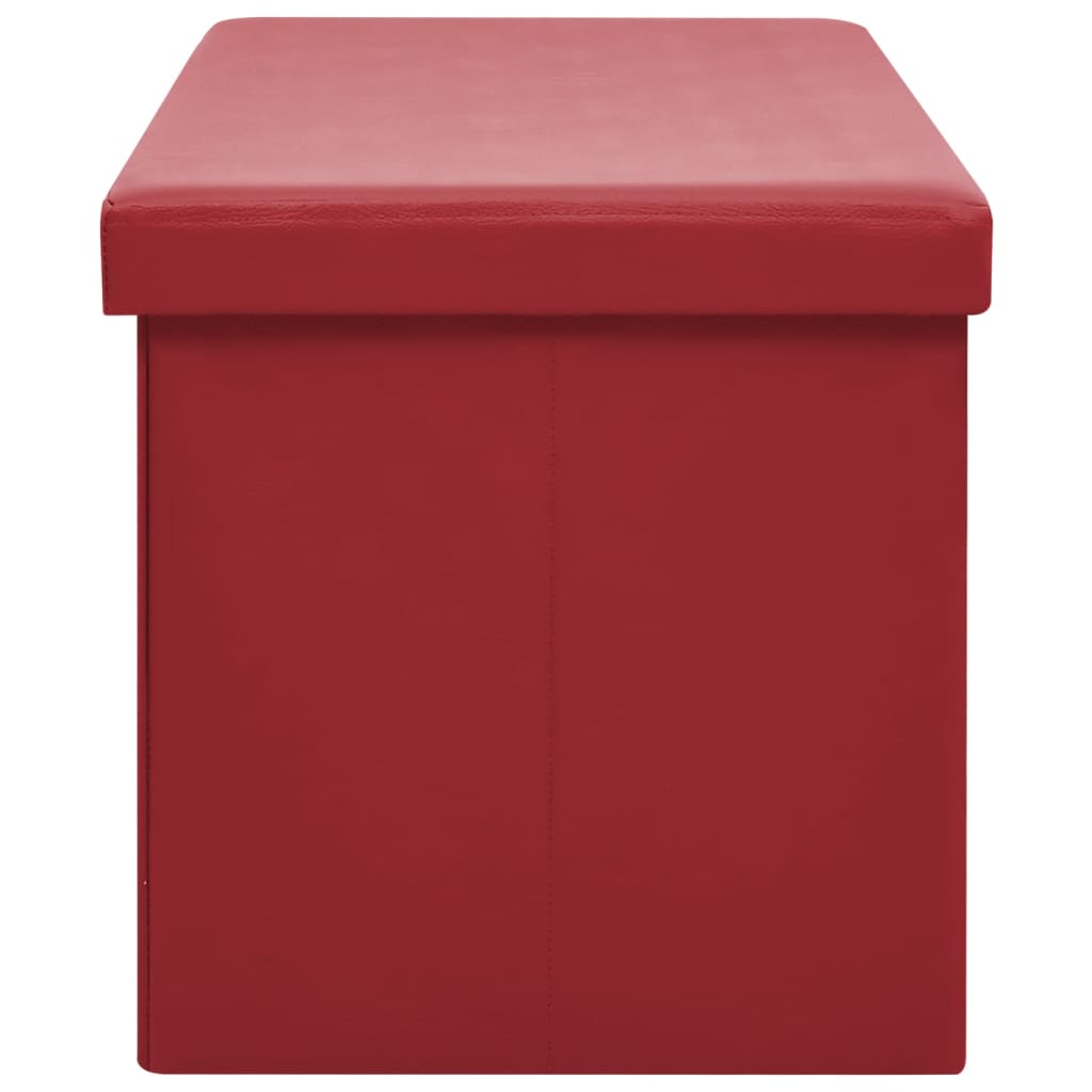 Panca Portaoggetti Pieghevole Rosso Vino in PVC