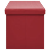 Panca Portaoggetti Pieghevole Rosso Vino in PVC