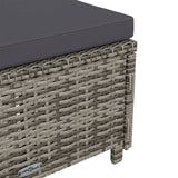 Lettino Prendisole con Cuscino Grigio Scuro Polyrattan Grigio