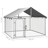 Gabbia per Cani da Esterno con Tetto 200x200x150 cm