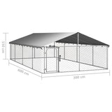 Gabbia per Cani da Esterno con Tetto 600x300x150 cm