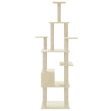 Albero per Gatti con Tiragraffi in Sisal Crema 183 cm