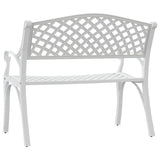 Panchina da Giardino 102 cm in Alluminio Pressofuso Bianco