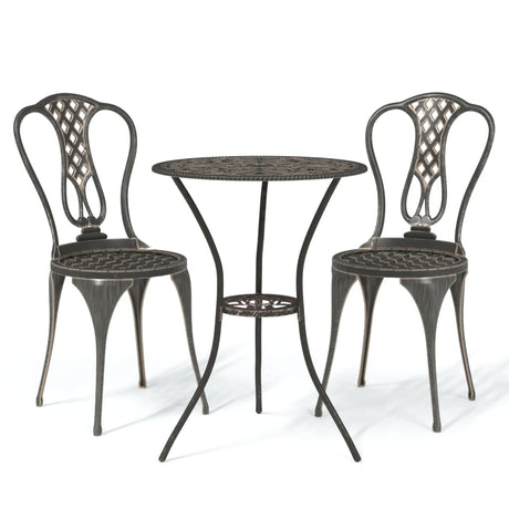 Set da Bistrot 3 pz in Alluminio Pressofuso Bronzo