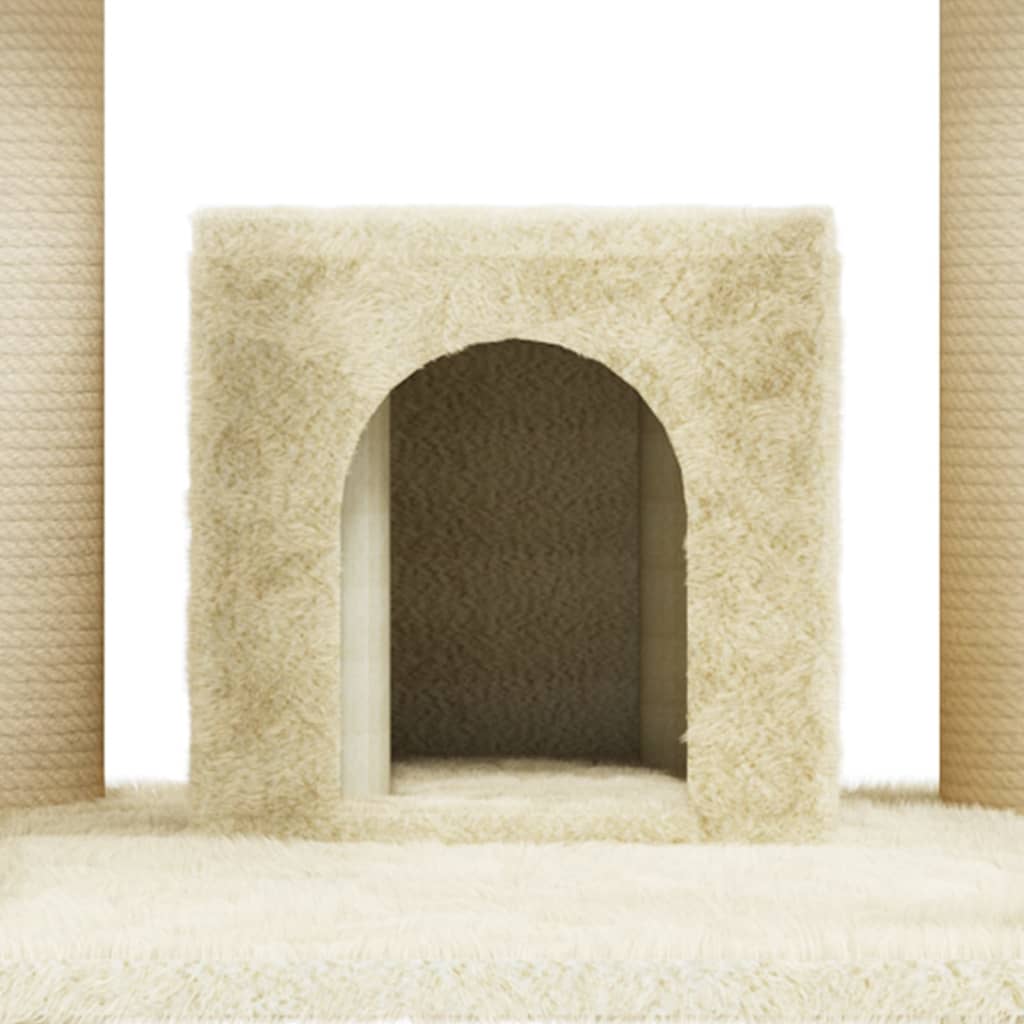 Albero per Gatti con Tiragraffi in Sisal Crema 171 cm