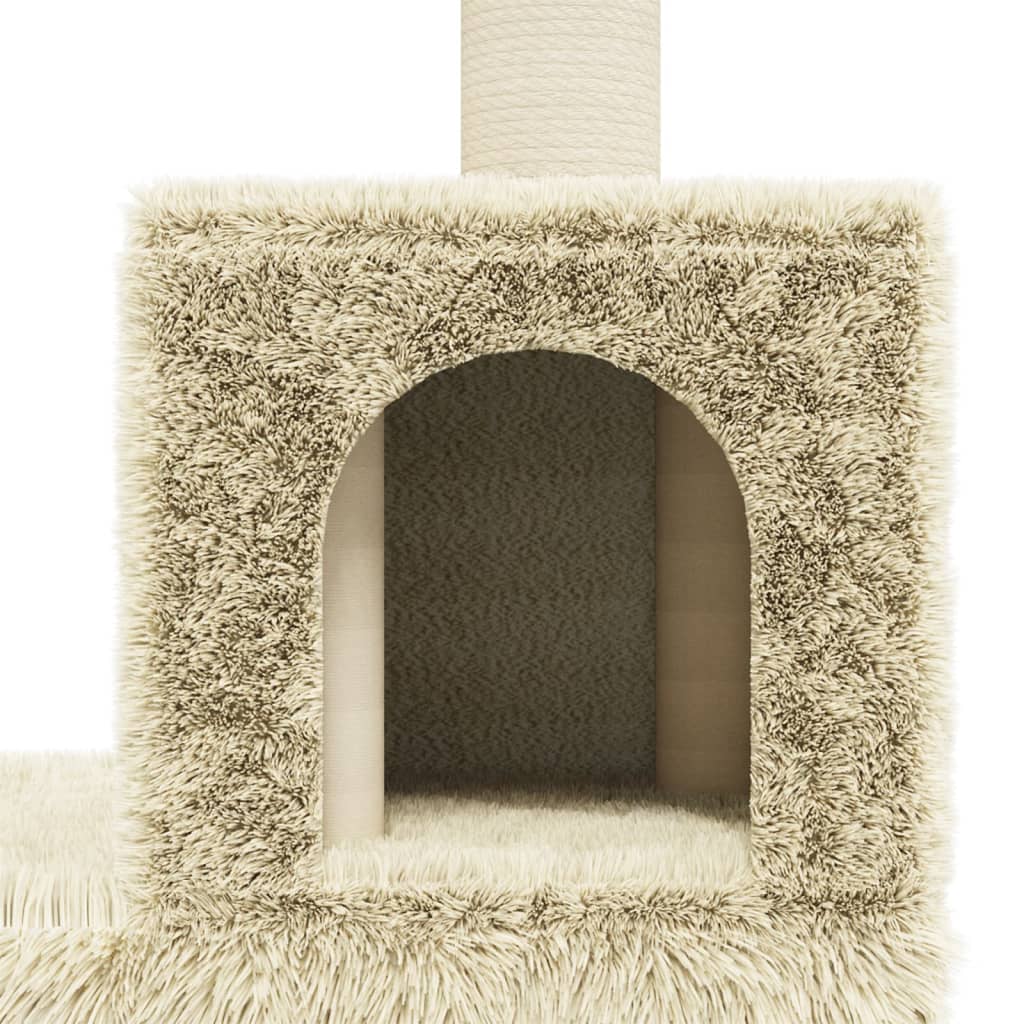 Albero per Gatti con Tiragraffi in Sisal Crema 188 cm