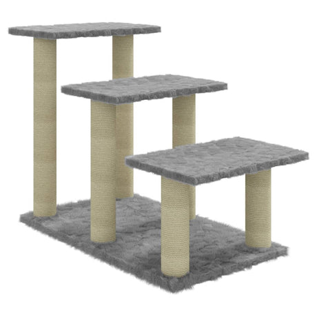 Albero per Gatti con Tiragraffi in Sisal Grigio Chiaro 50,5 cm