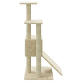 Albero per Gatti con Tiragraffi in Sisal Crema 92 cm