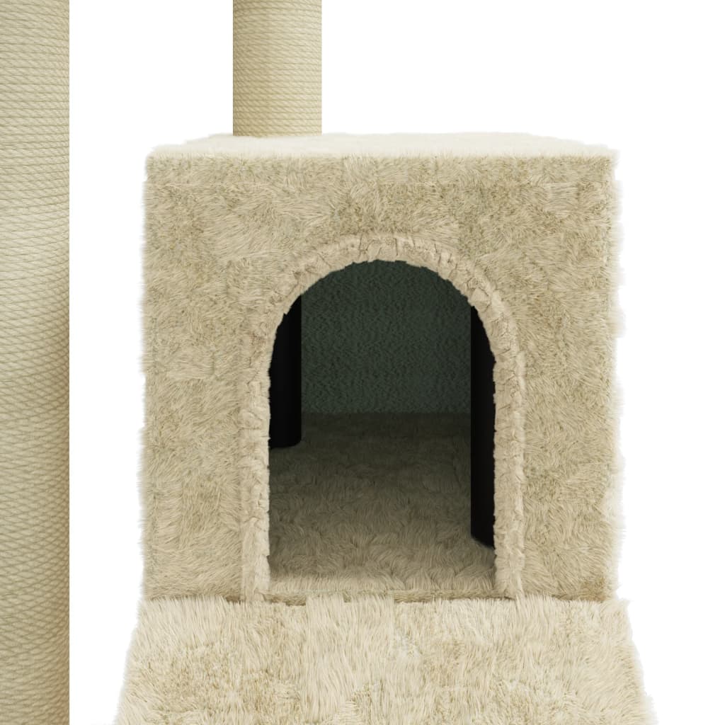 Albero per Gatti con Tiragraffi in Sisal Crema 92 cm