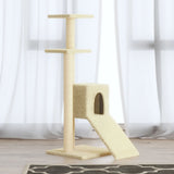 Albero per Gatti con Tiragraffi in Sisal Crema 92 cm