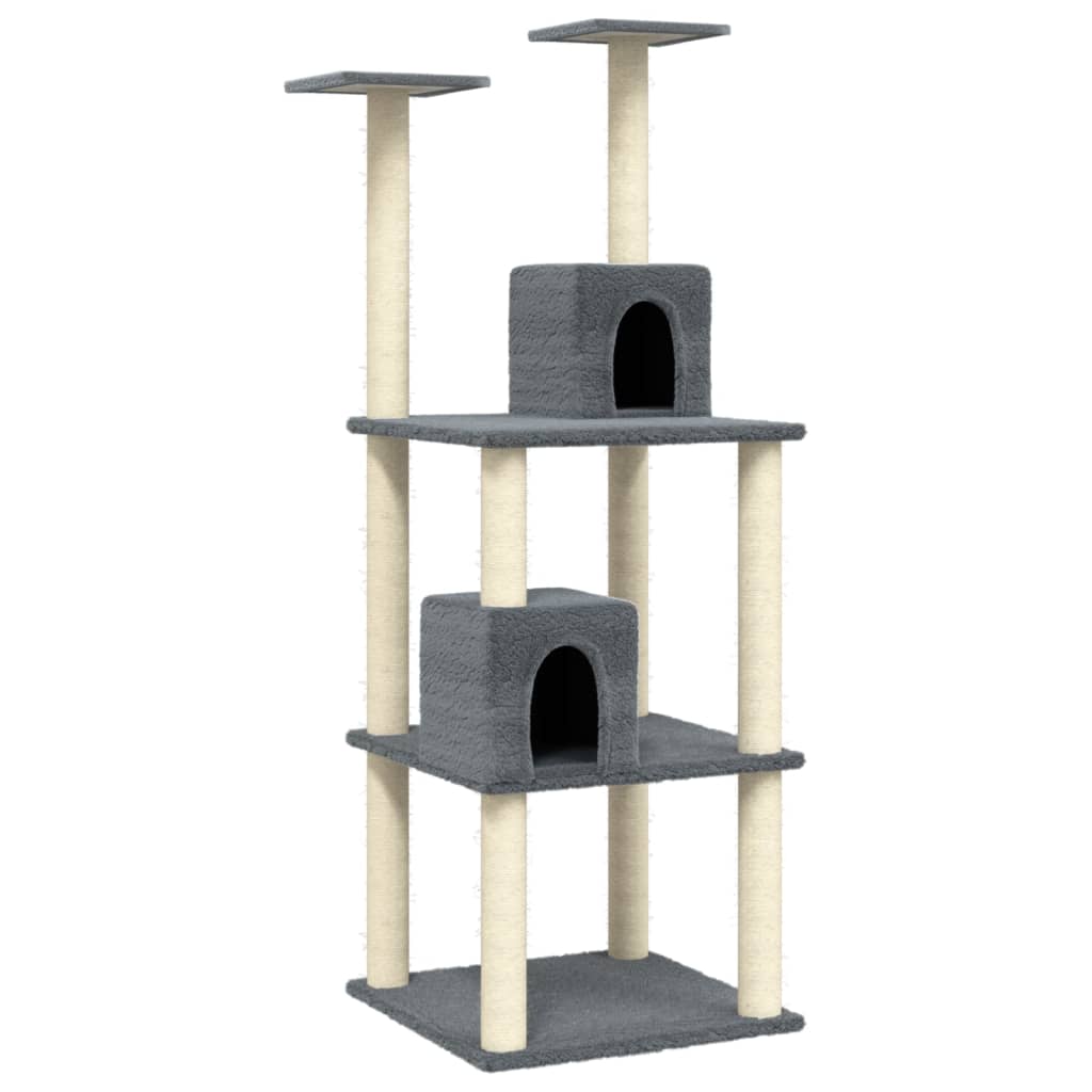 Albero per Gatti con Tiragraffi in Sisal Grigio Scuro 71 cm