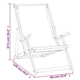 Sdraio Pieghevole da Spiaggia in Legno Massello di Teak Grigio