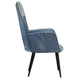 Poltrona Wingback Patchwork Denim in Tela