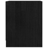 Comodino Nero 35,5x33,5x41,5 cm in Legno Massello di Pino