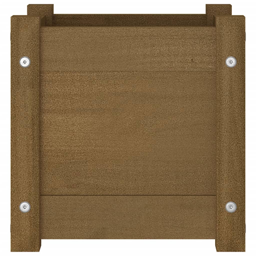 Fioriera da Giardino Miele 31x31x31 cm Legno Massello di Pino