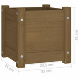 Fioriera da Giardino Miele 31x31x31 cm Legno Massello di Pino