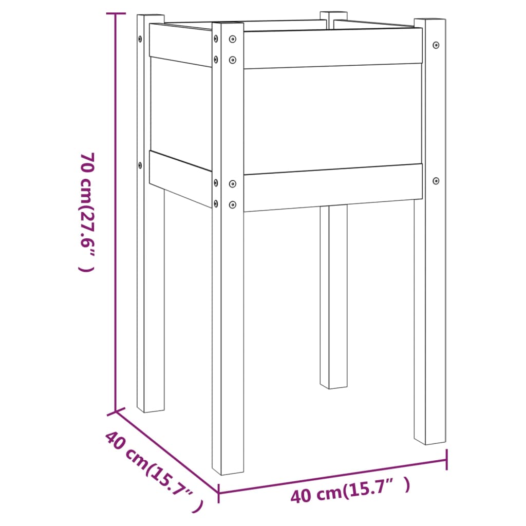 Fioriere da Giardino 2 pz 40x40x70 cm in Legno Massello di Pino