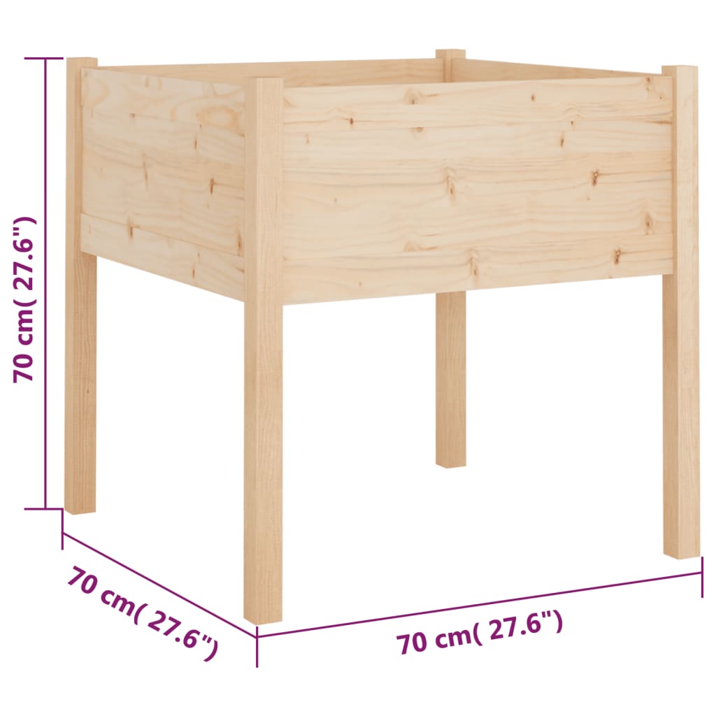 Fioriera da Giardino 70x70x70 cm in Legno Massello di Pino