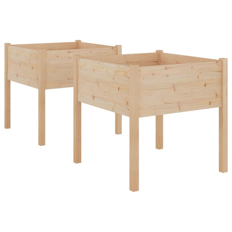 Fioriere da Giardino 2 pz 70x70x70 cm Legno Massello di Pino