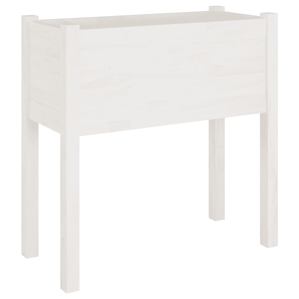 Fioriera da Giardino Bianca 70x31x70 cm Legno Massello di Pino