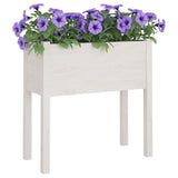 Fioriera da Giardino Bianca 70x31x70 cm Legno Massello di Pino