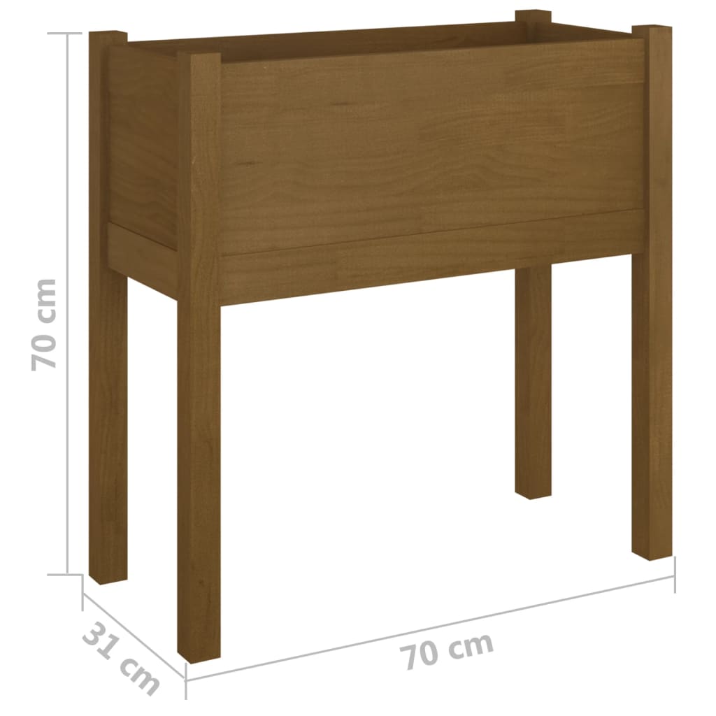 Fioriere da Giardino 2 pz Miele 70x31x70 cm in Legno di Pino