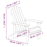 Sedia da Giardino Adirondack Bianca HDPE