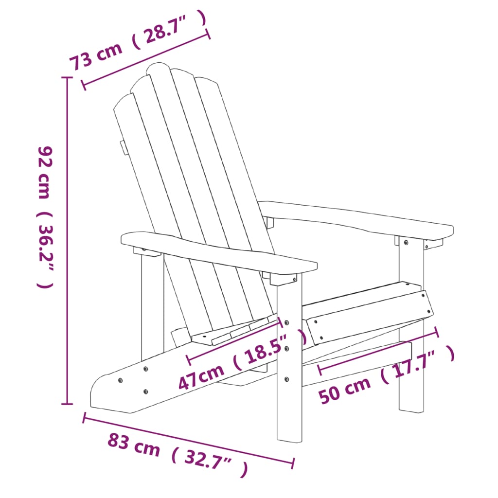 Sedia da Giardino Adirondack Antracite HDPE