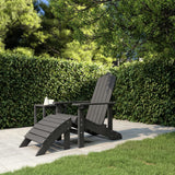 Sedia da Giardino Adirondack con Poggiapiedi Antracite in HDPE