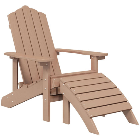 Sedia da Giardino Adirondack con Poggiapiedi Marrone in HDPE