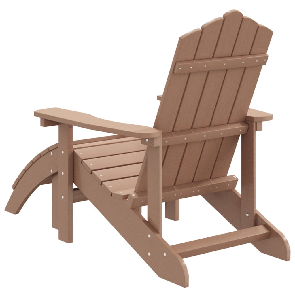 Sedia da Giardino Adirondack con Poggiapiedi Marrone in HDPE