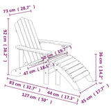 Sedia da Giardino Adirondack con Poggiapiedi Marrone in HDPE