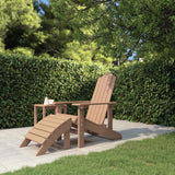 Sedia da Giardino Adirondack con Poggiapiedi Marrone in HDPE