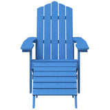 Sedia da Giardino Adirondack con Poggiapiedi Blu Acqua in HDPE