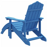 Sedia da Giardino Adirondack con Poggiapiedi Blu Acqua in HDPE