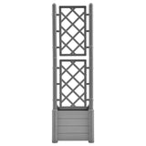 Fioriera da Giardino con Graticcio 43x43x142cm PP Grigio Pietra