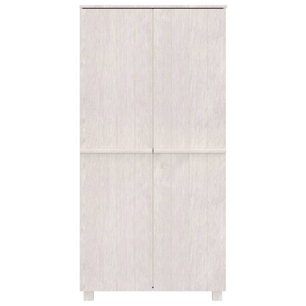 Armadio HAMAR Bianco 89x50x180 cm in Legno Massello di Pino