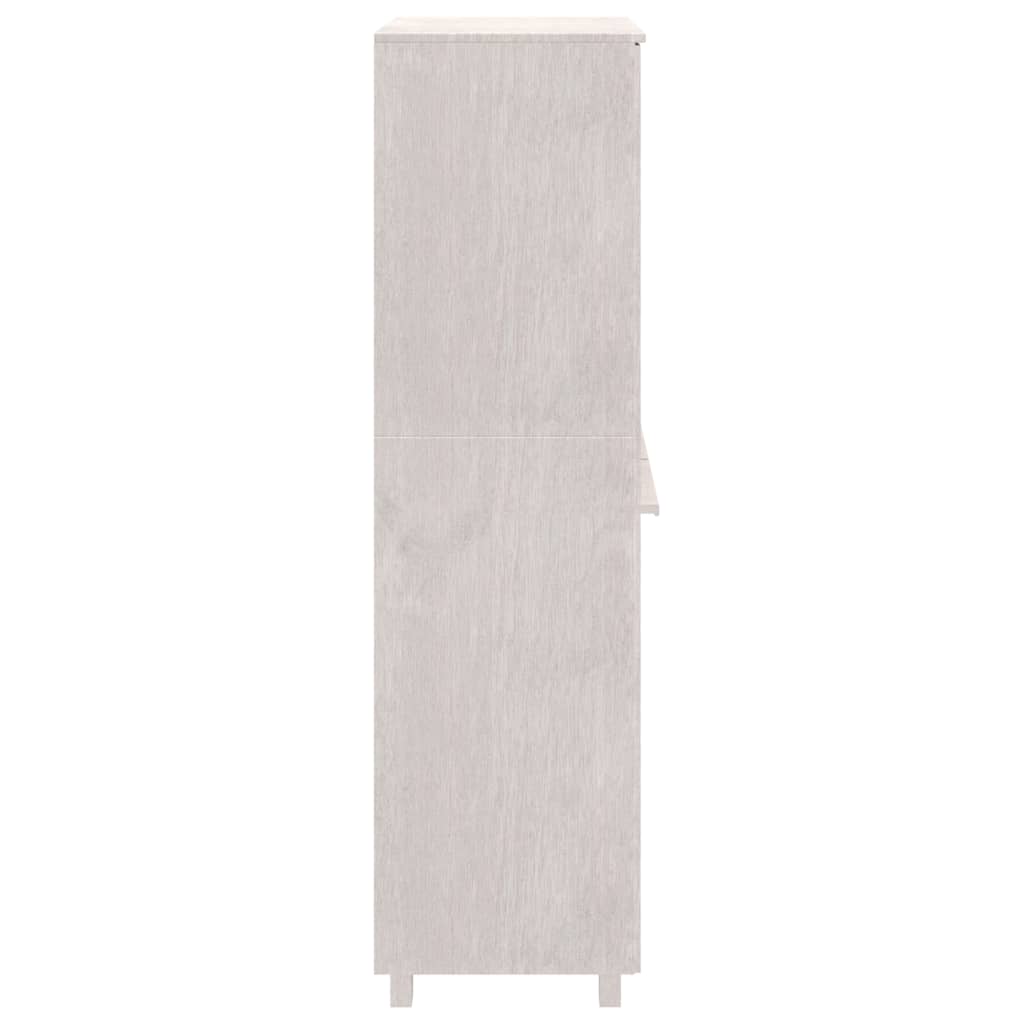 Armadio HAMAR Bianco 89x50x180 cm in Legno Massello di Pino