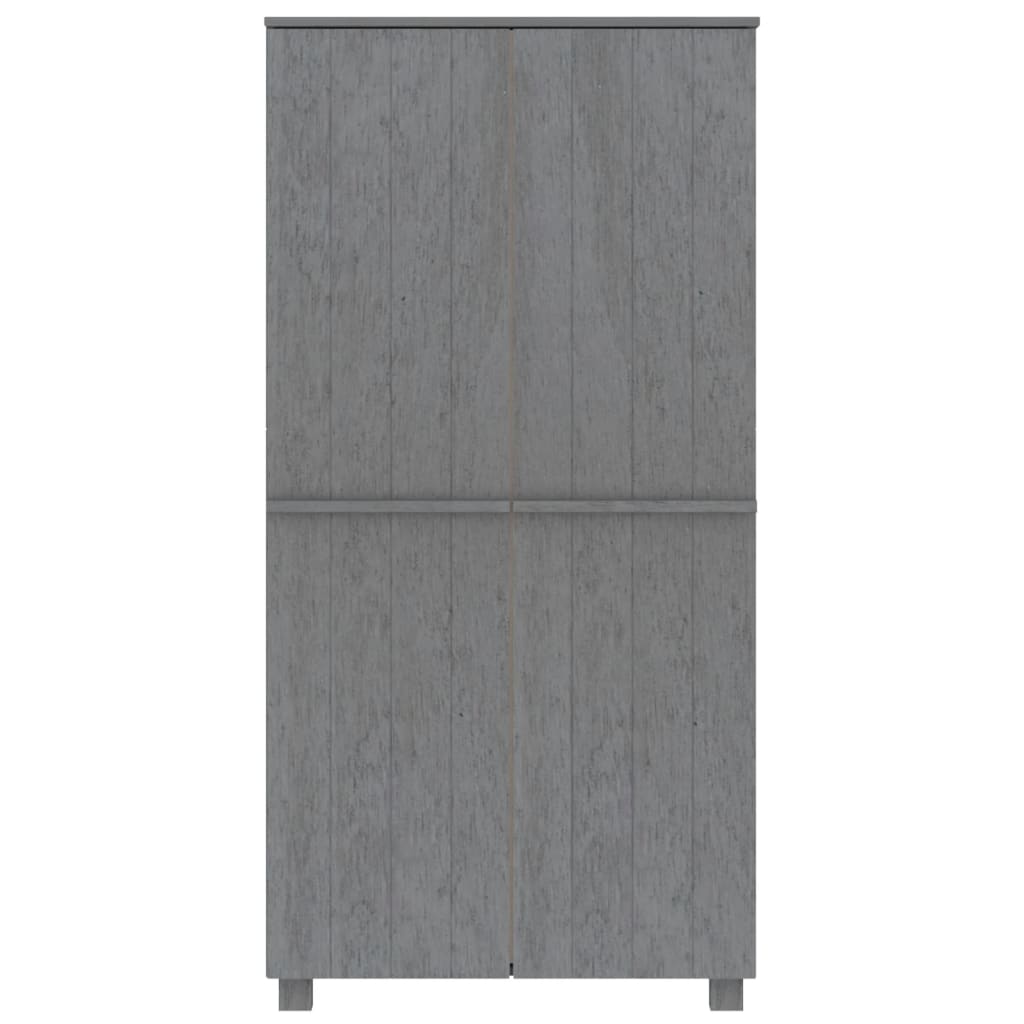 Armadio HAMAR Grigio Scuro 89x50x180 cm Legno Massello di Pino