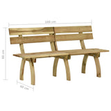 Panchina da Giardino 160 cm in Legno di Pino Impregnato