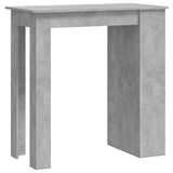 Tavolino da Bar con Portaoggetti Grigio Cemento 102x50x103,5 cm