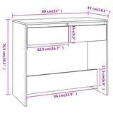 Tavolo Consolle Rovere Sonoma 89x41x76,5 cm in Acciaio