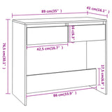 Tavolo Consolle Grigio Cemento 89x41x76,5 cm in Acciaio