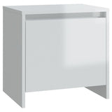 Comodino Bianco Lucido 45x34x44,5 cm in Truciolato